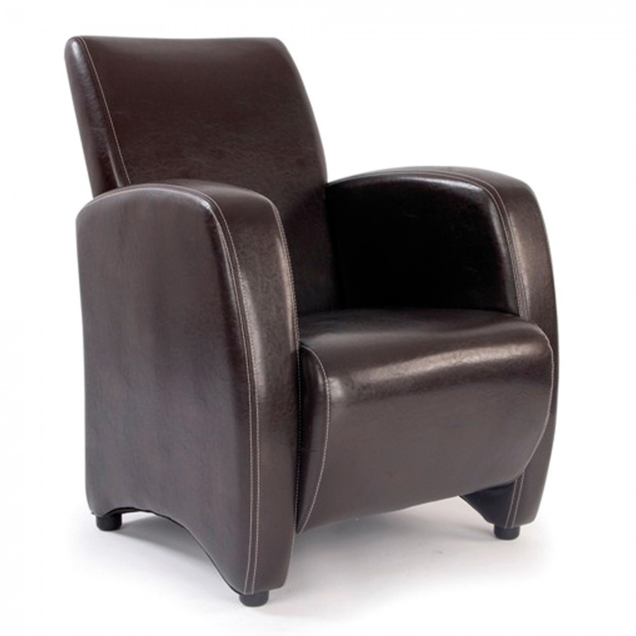 Metro High Back Leather Effect Armchair